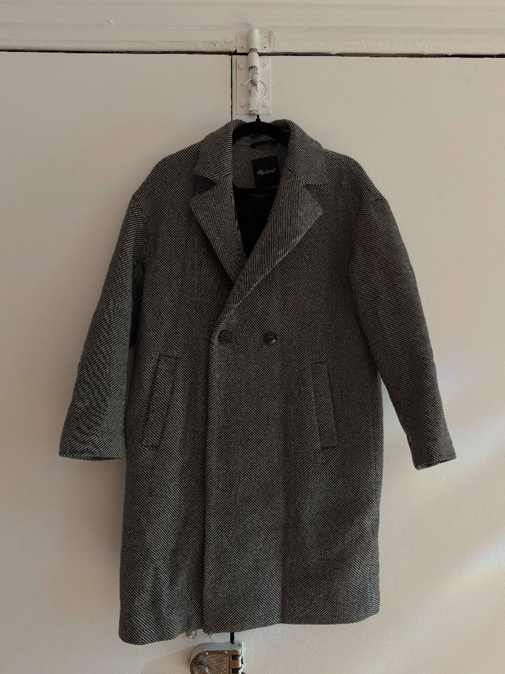 Madewell Averdon Herringbone Wool Blend Coat (Size S)